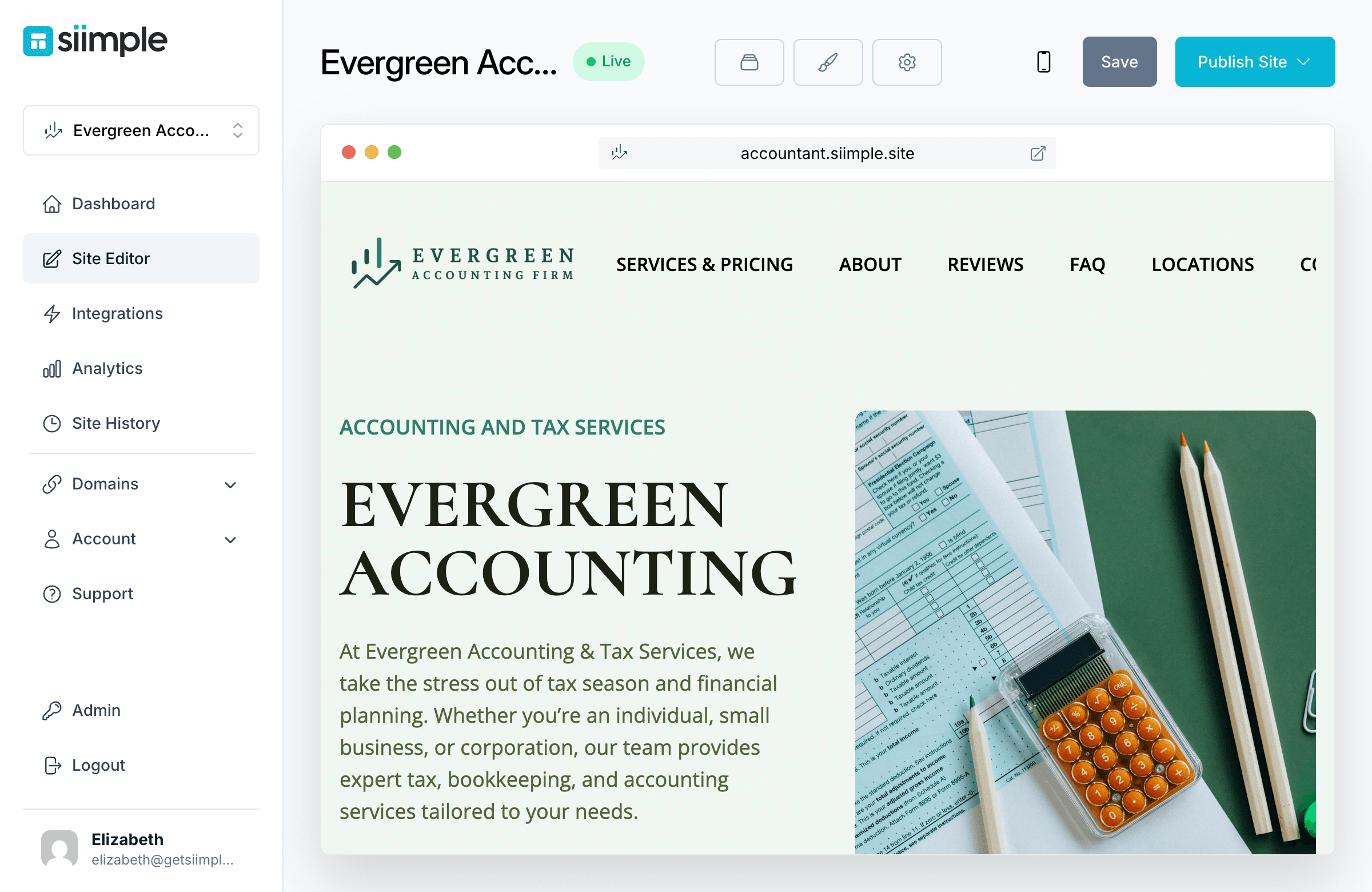 Create a Simple Accountant Website