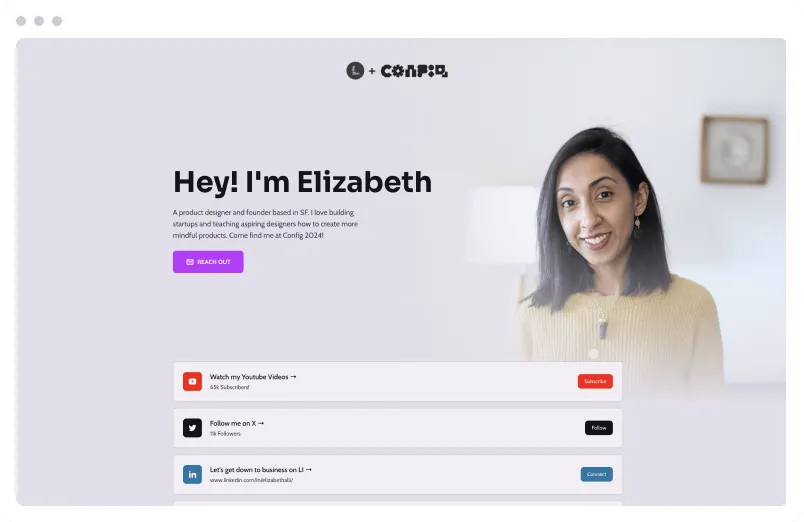Template of a Conference Bio website built with Siimple.