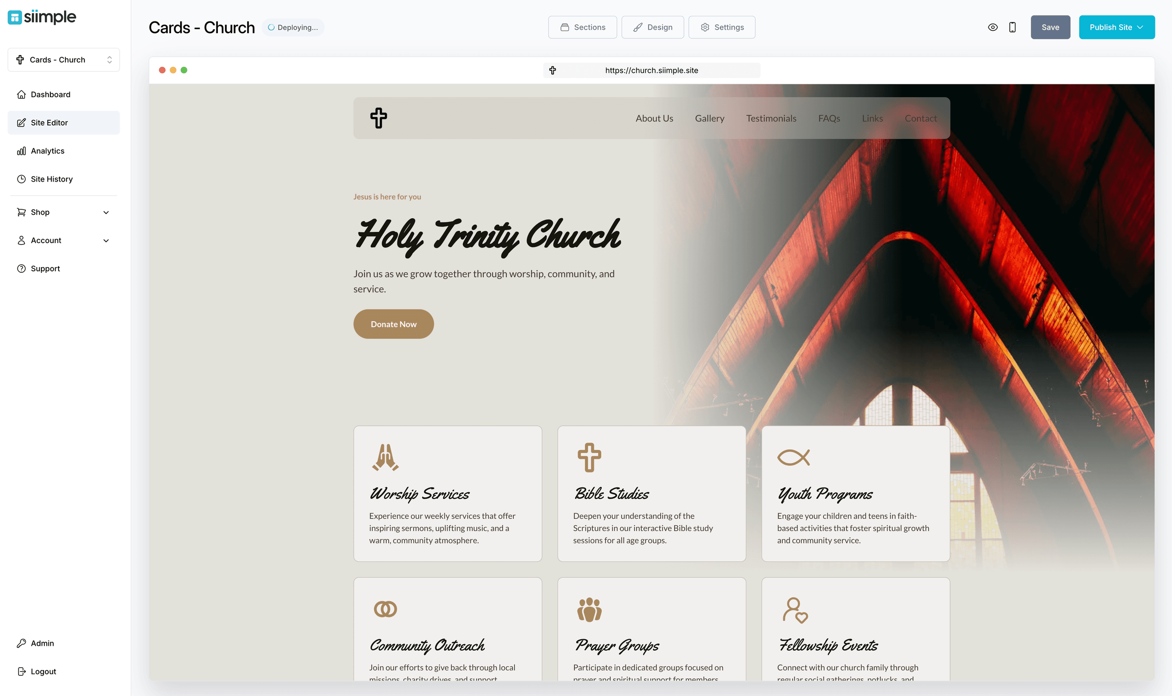 Create a Simple Church Website