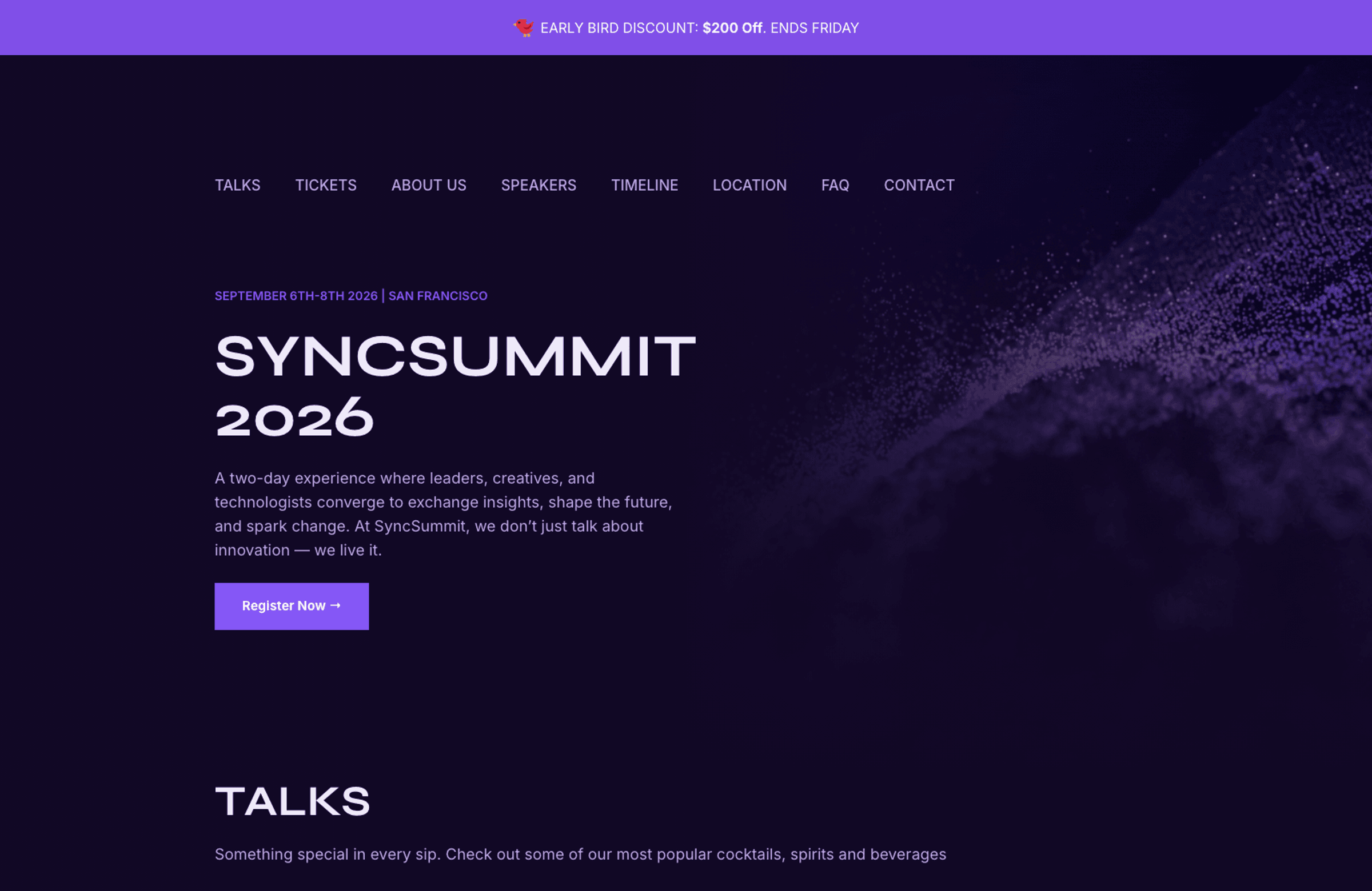 Stand out with a simple event website