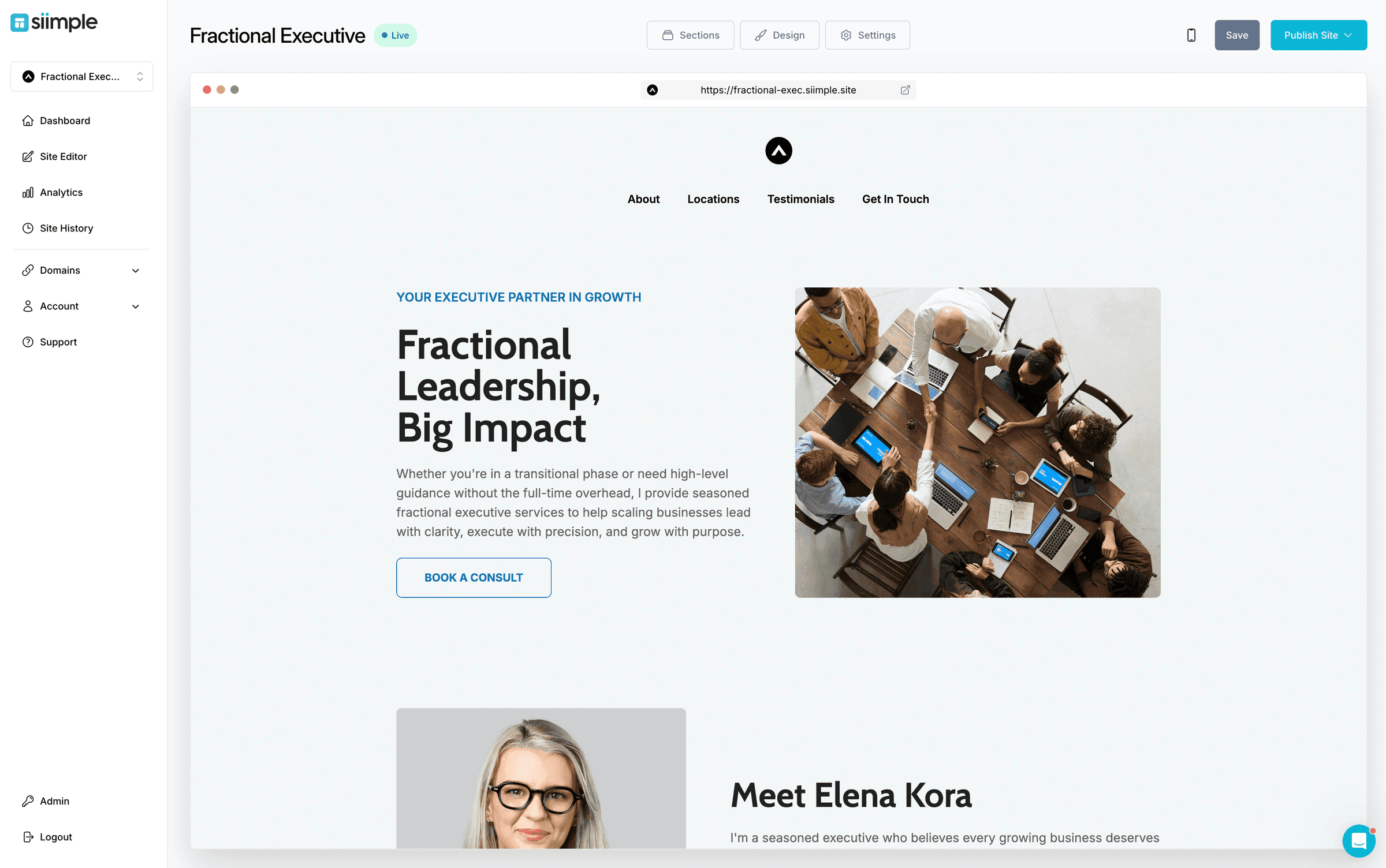 Create a Simple Fractional Executive Website