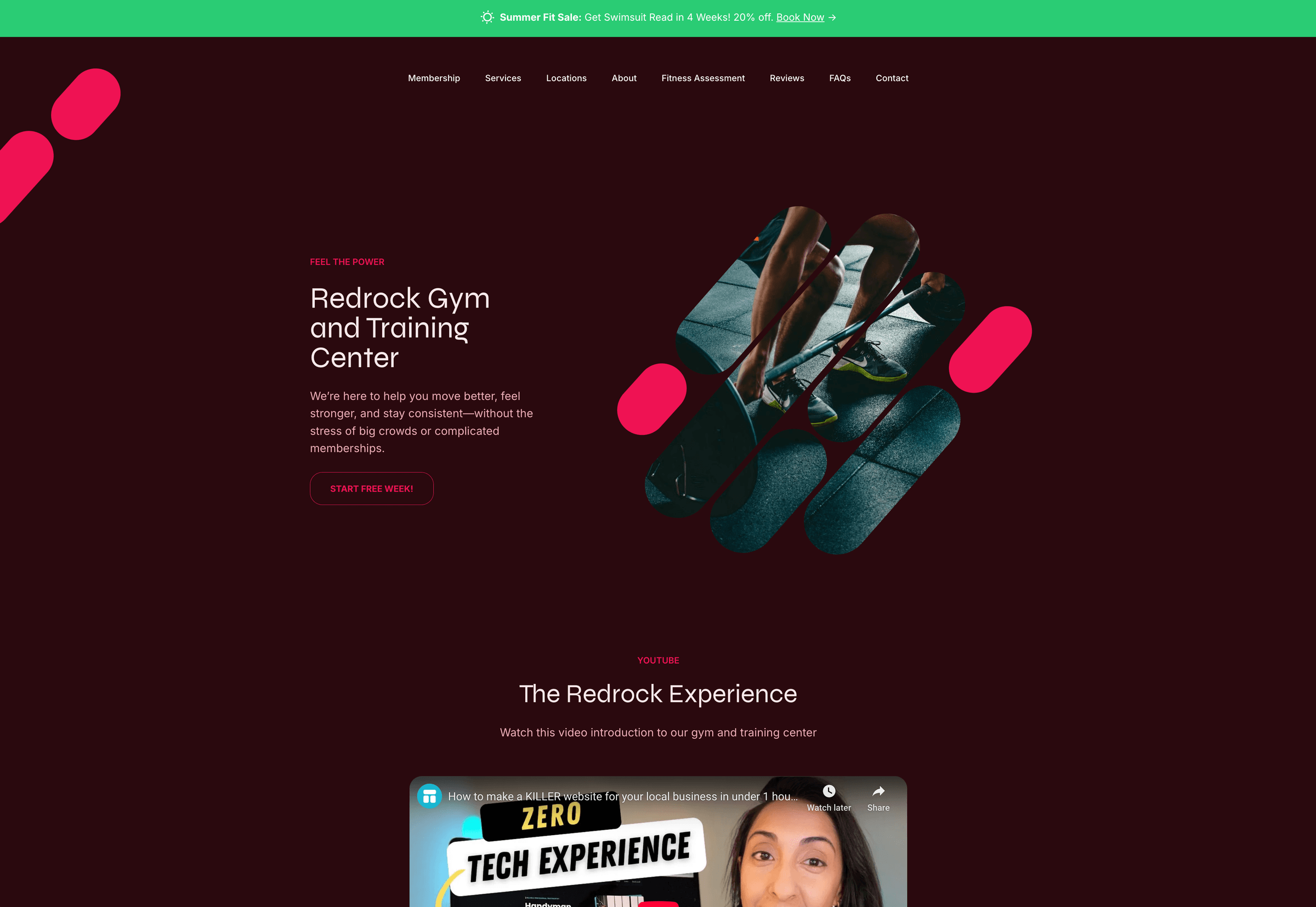 Stand out with a simple gym website