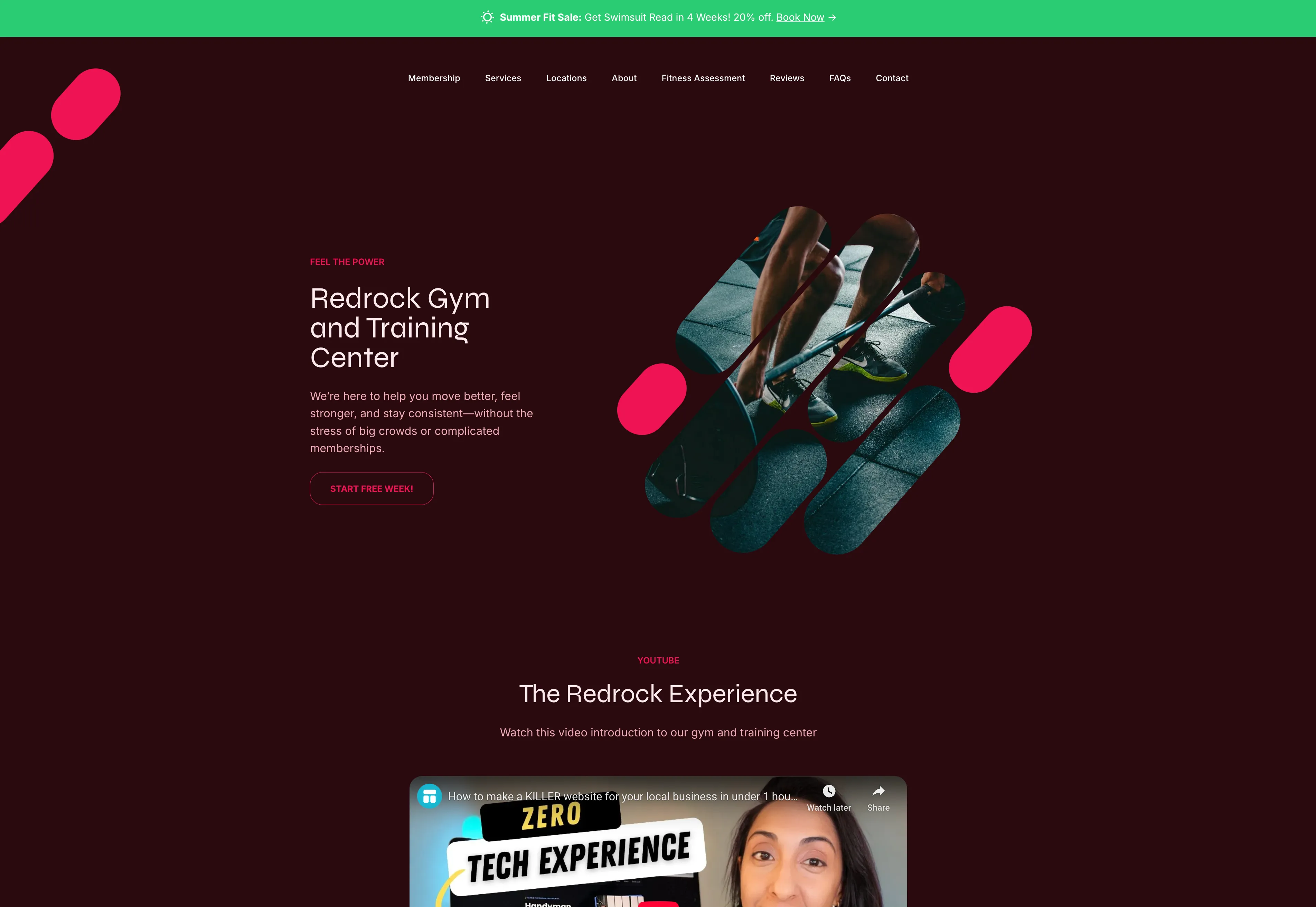 Stand out with a simple gym website