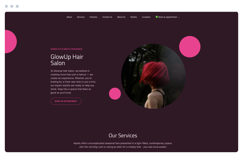 Stand out with a simple hair salon website