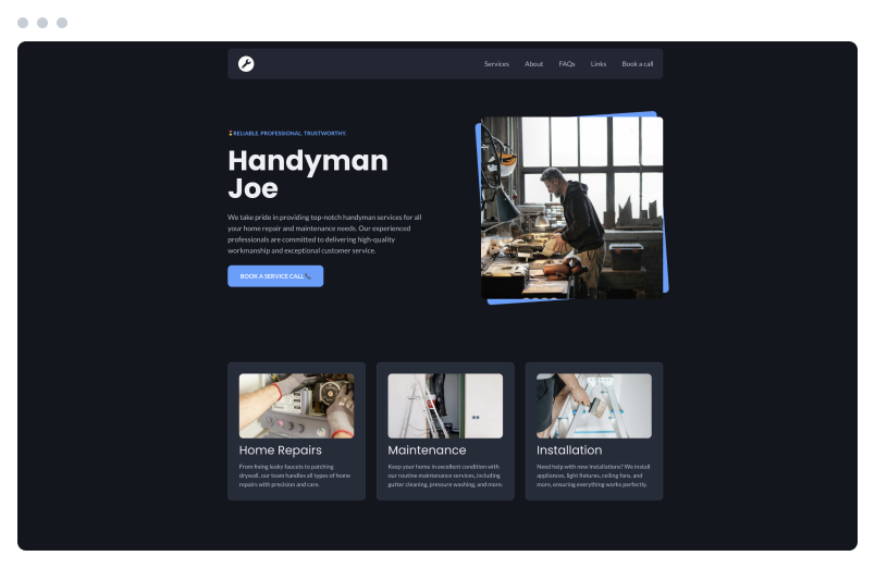 Stand out with a simple handyman website