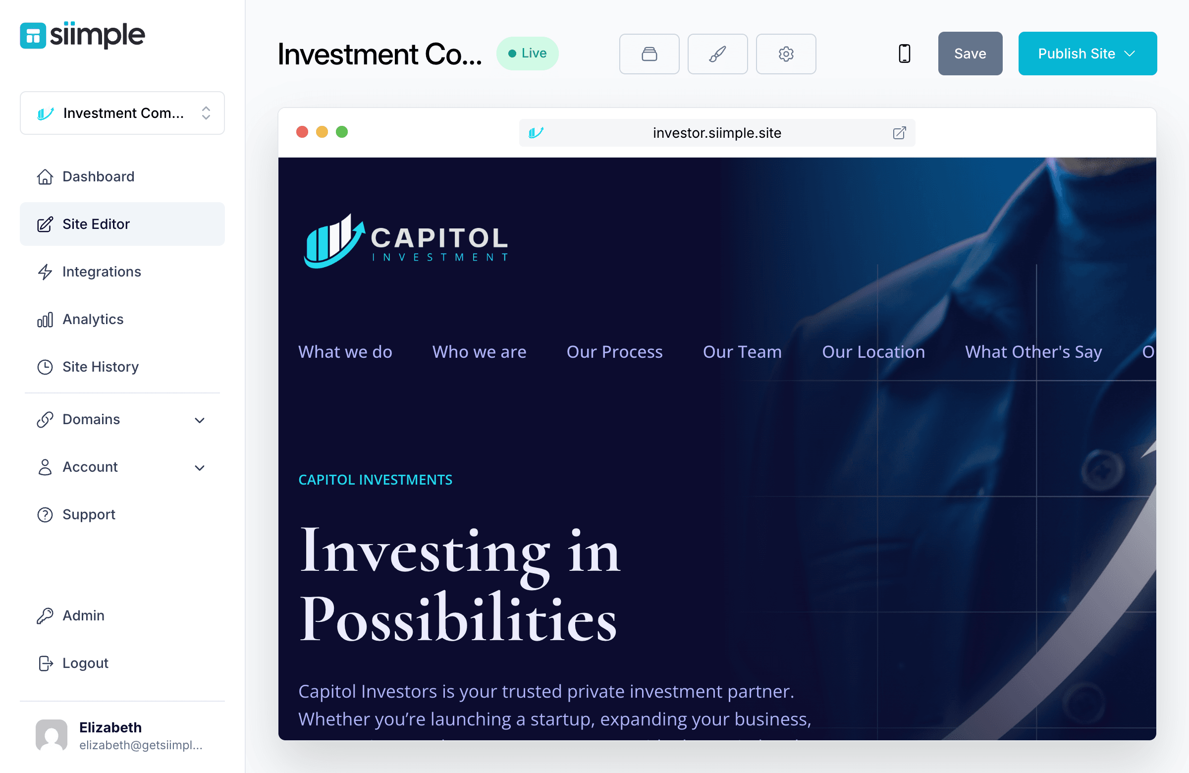Create a Simple Investor Website