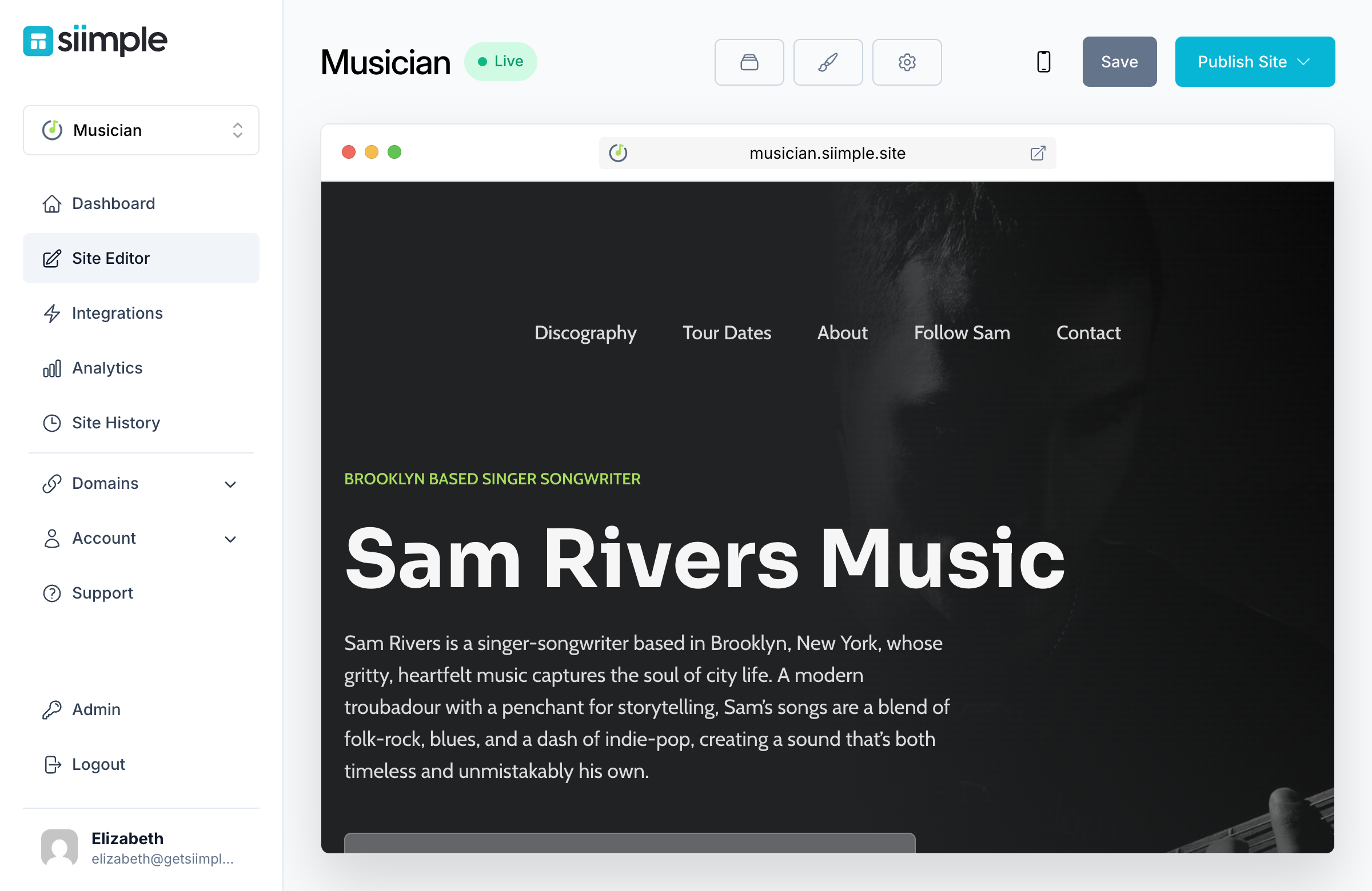 Create a Simple Musician Website