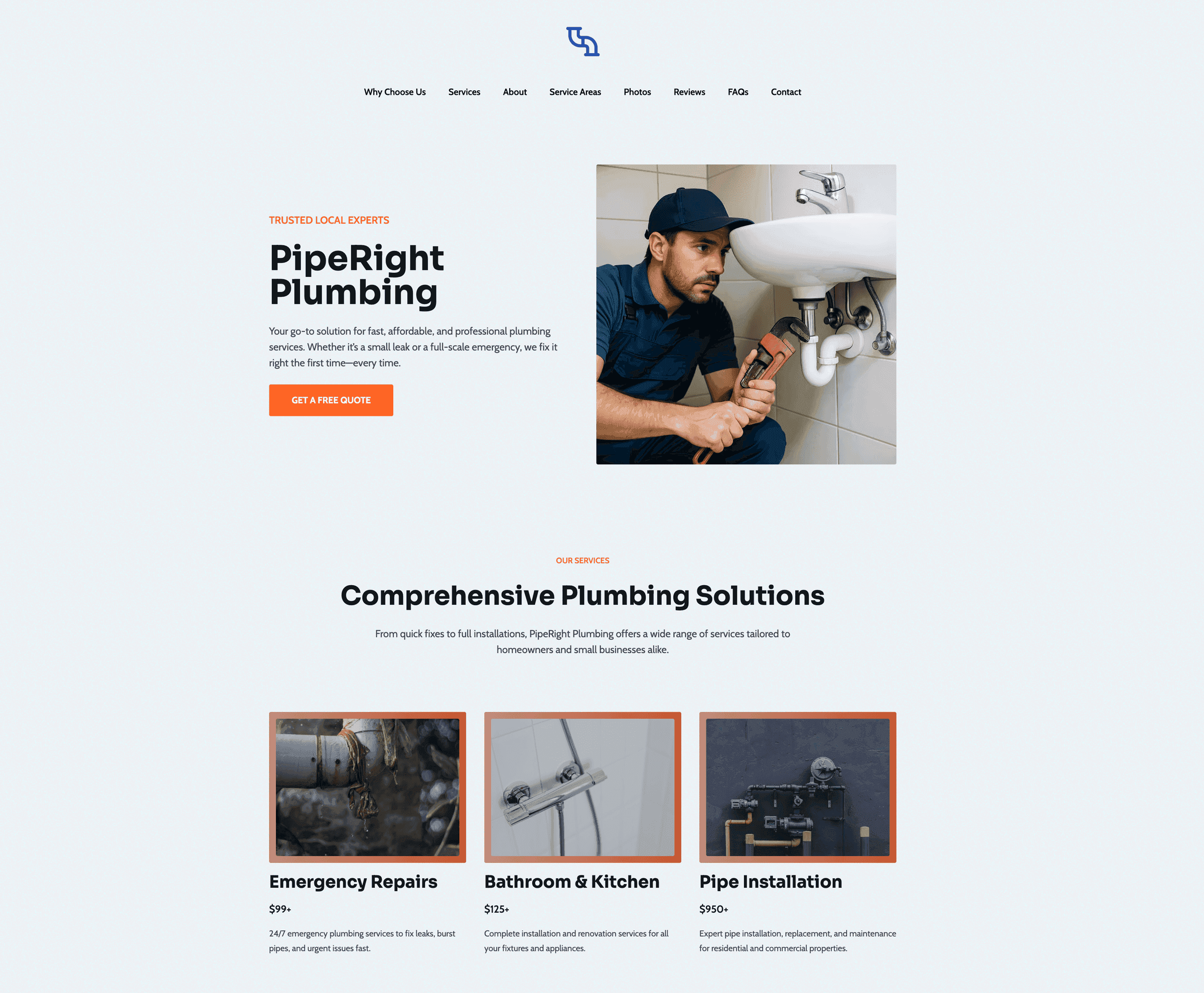 Stand out with a simple plumber website
