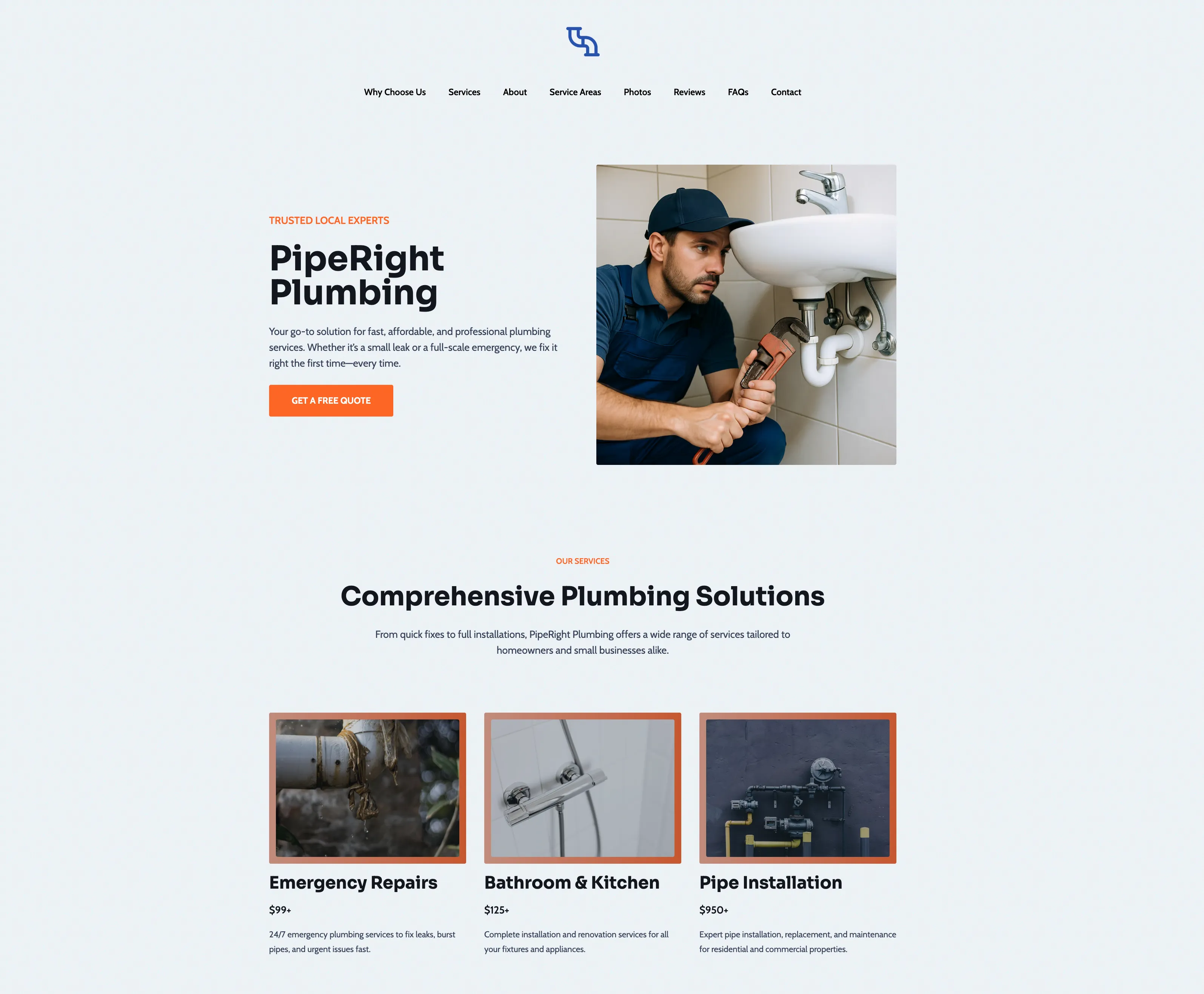 Stand out with a simple plumber website