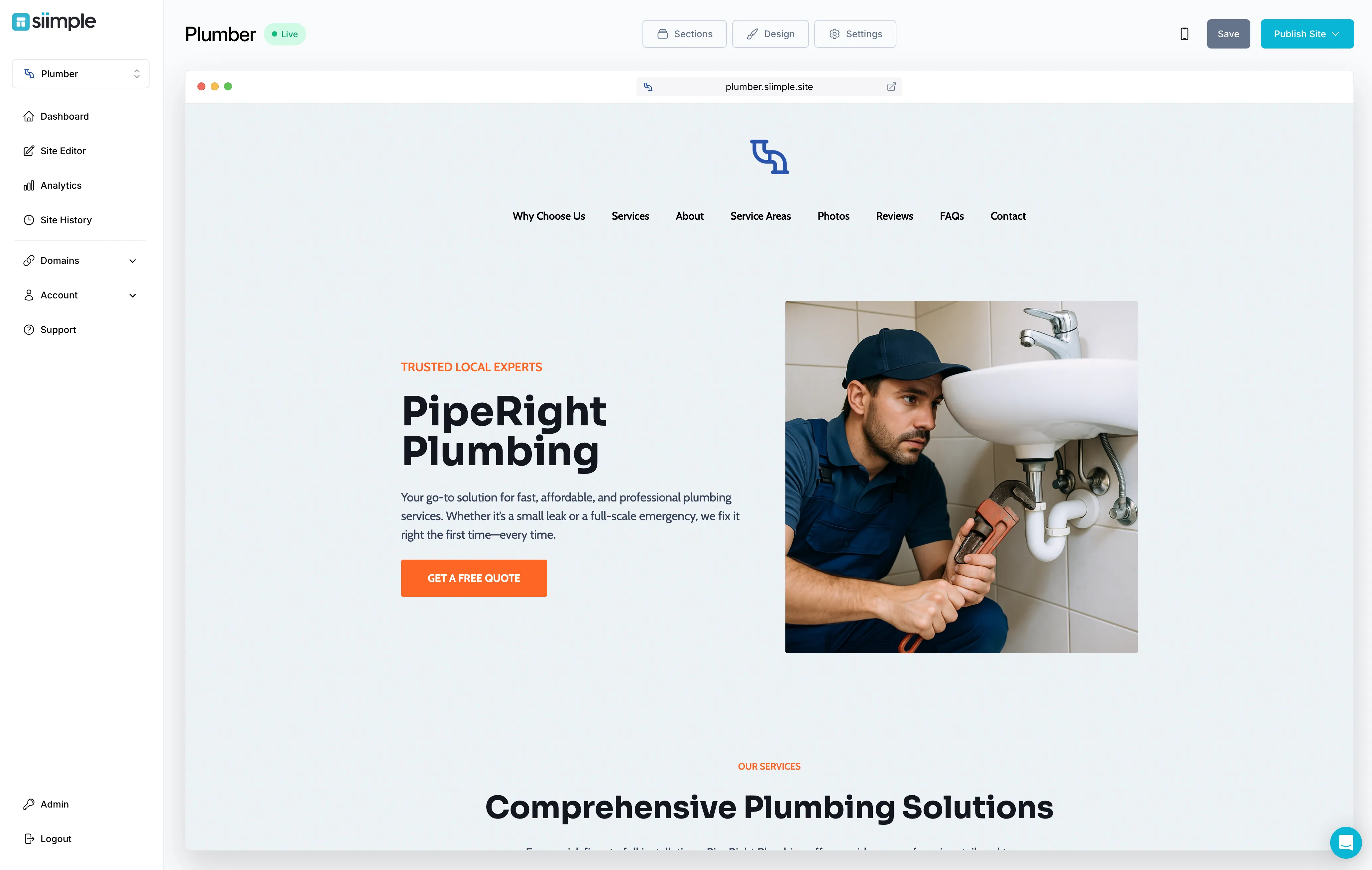 Create a Simple Plumber Website