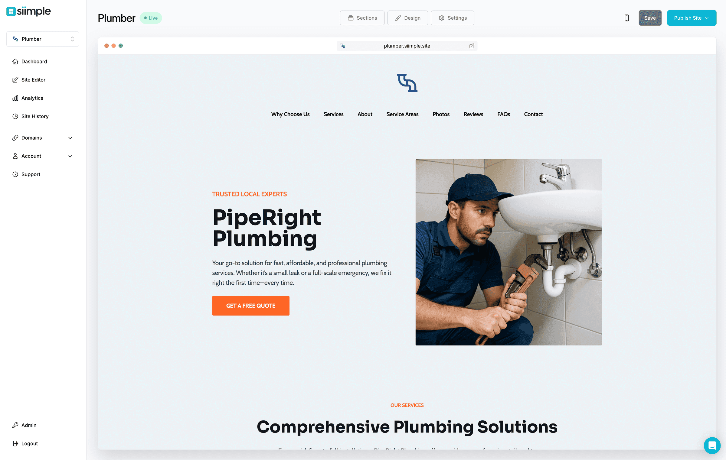 Create a Simple Plumber Website