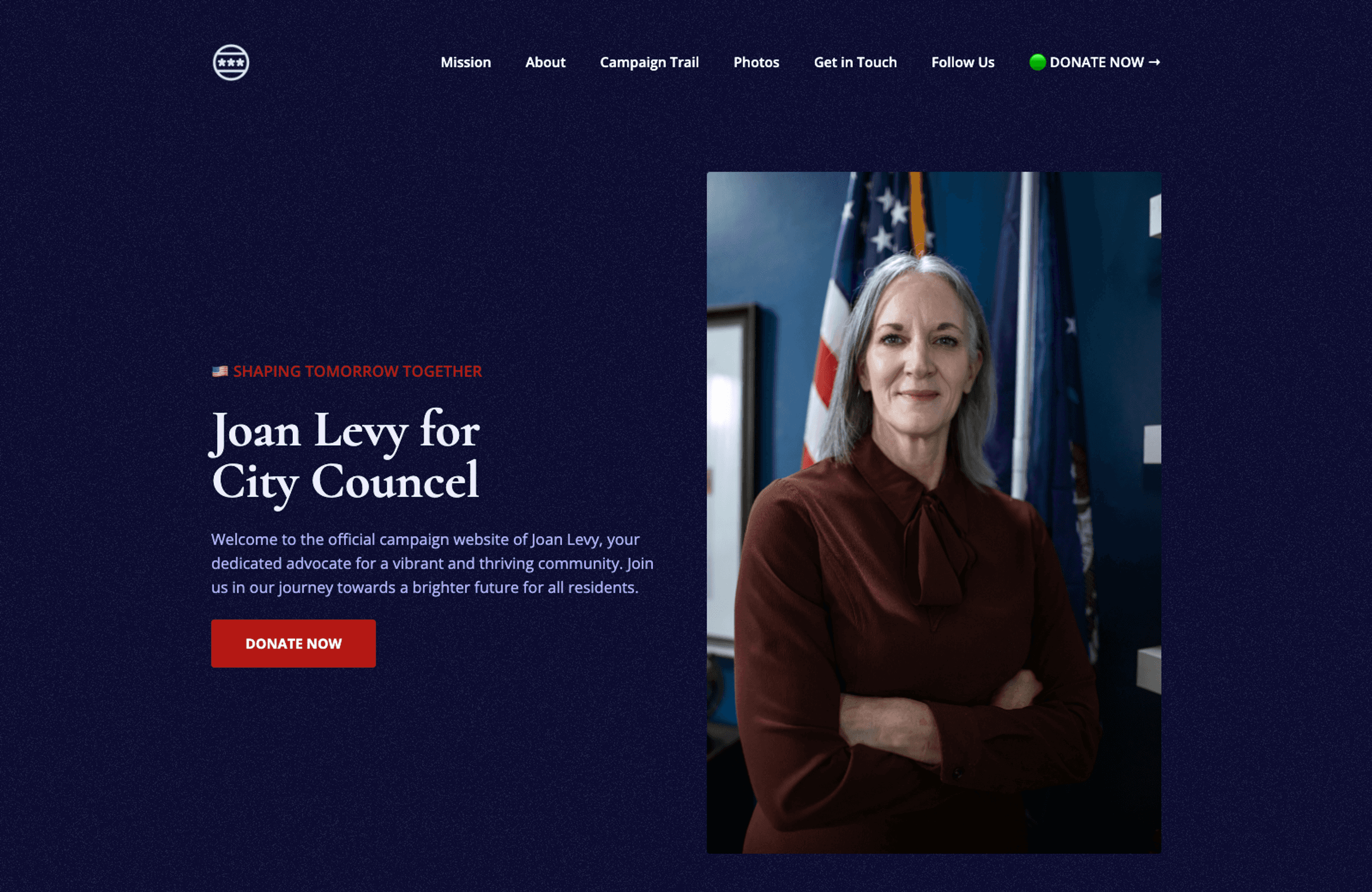 Stand out with a simple politician website