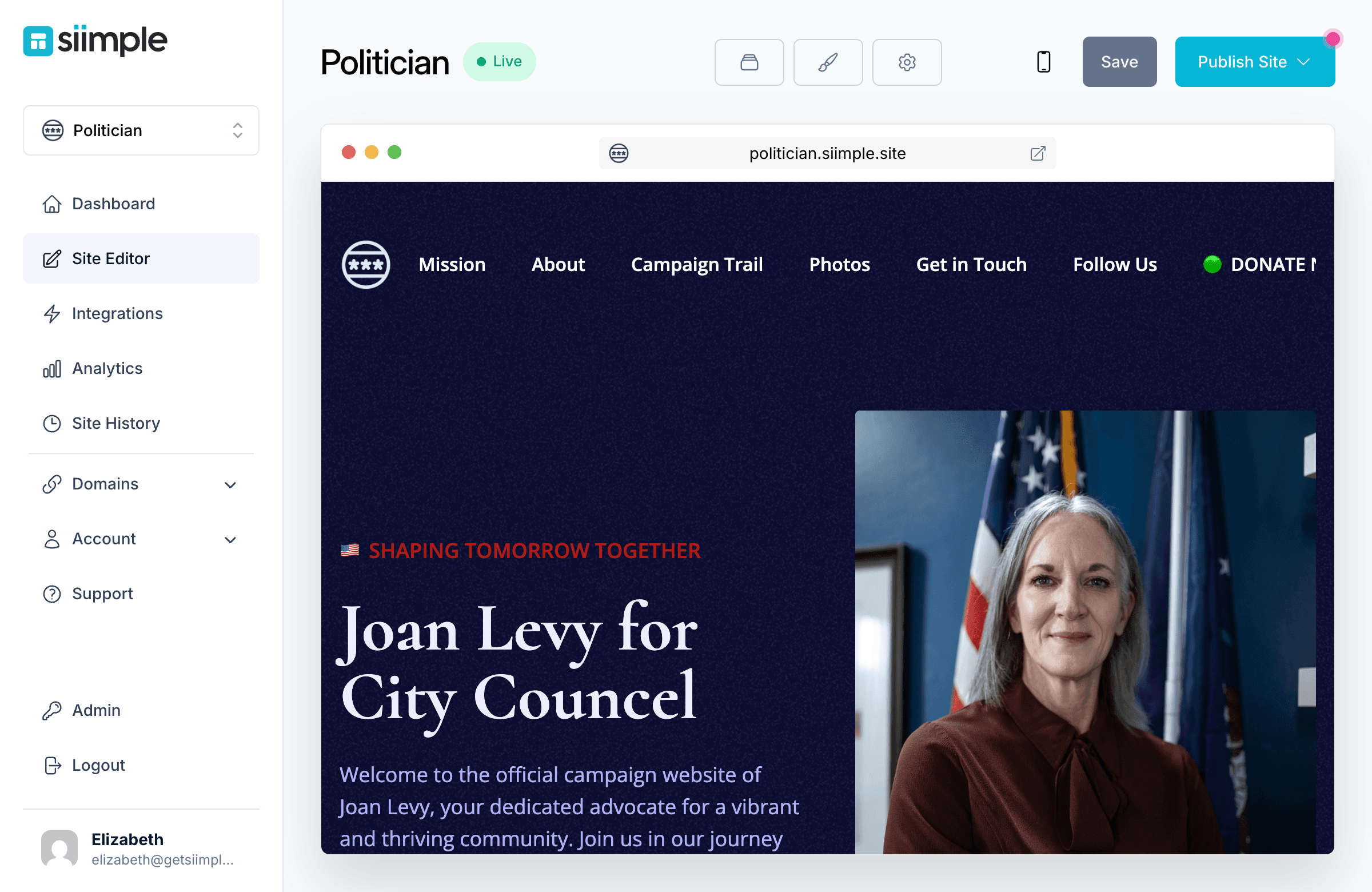 Create a Simple Politician Website