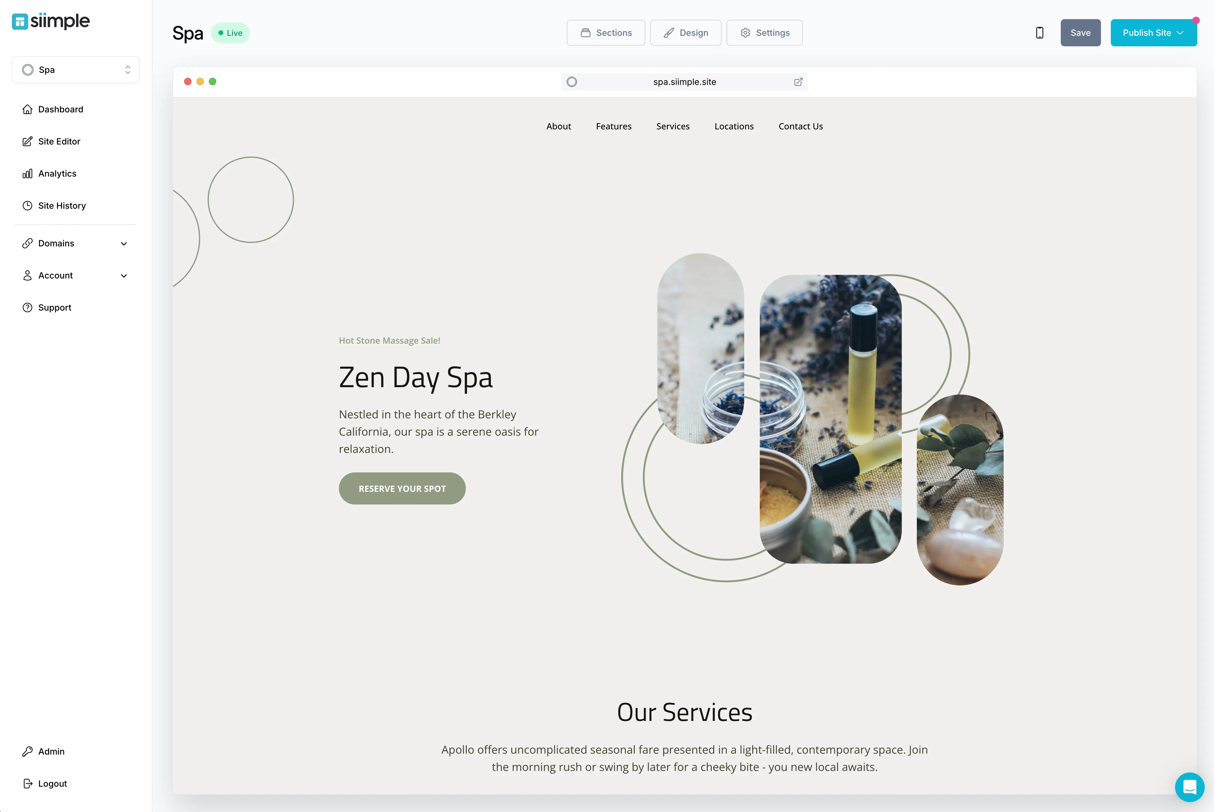 Create a Simple Spa Website