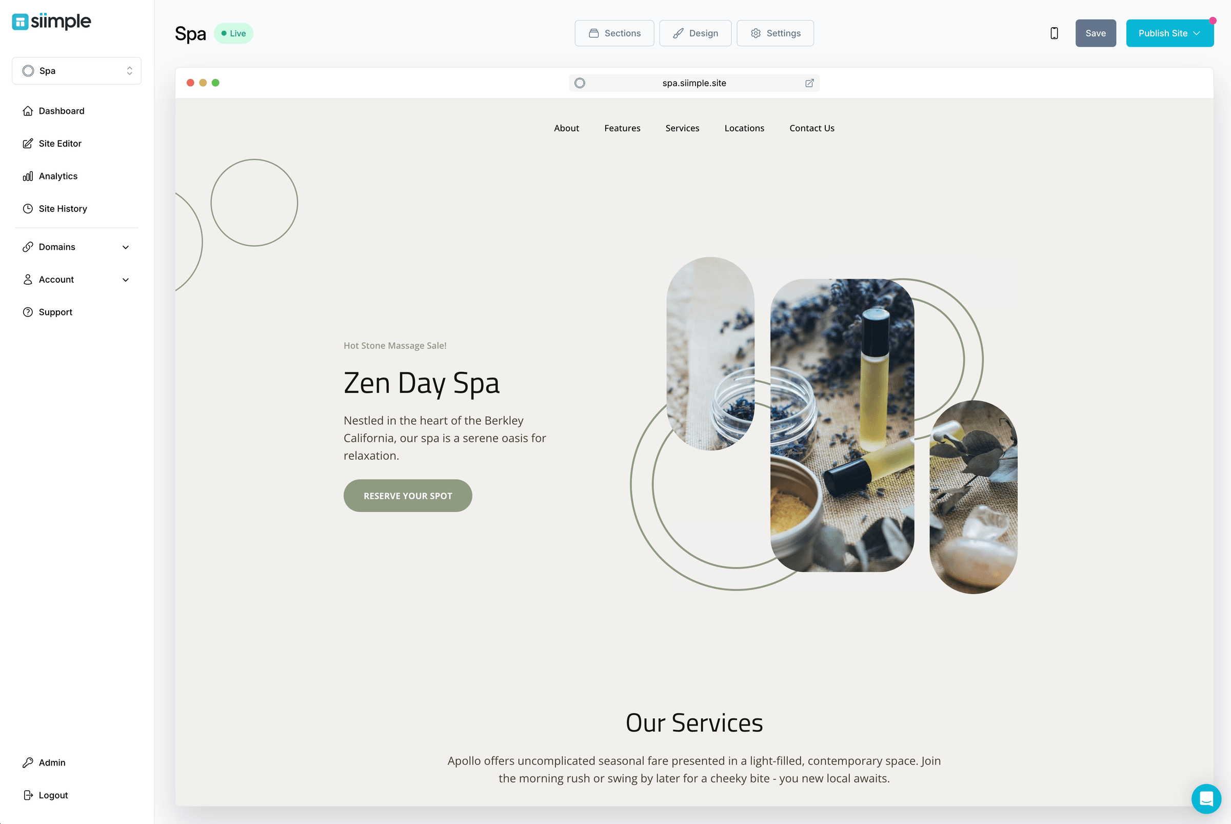 Create a Simple Spa Website