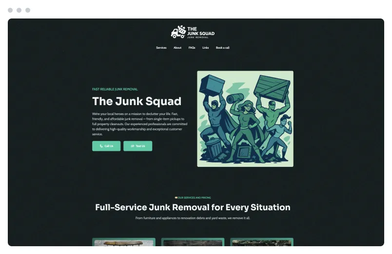 Stand out with a simple junk removal website