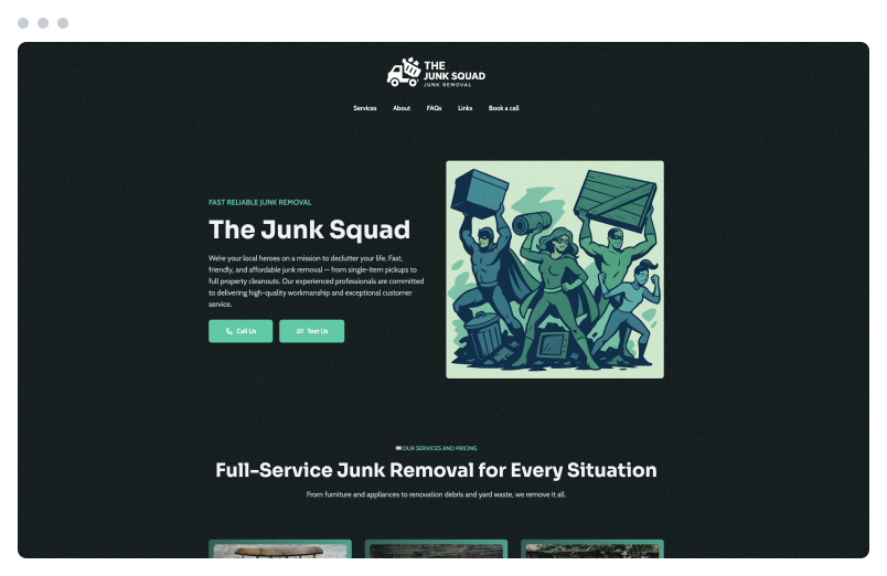 Stand out with a simple junk removal website