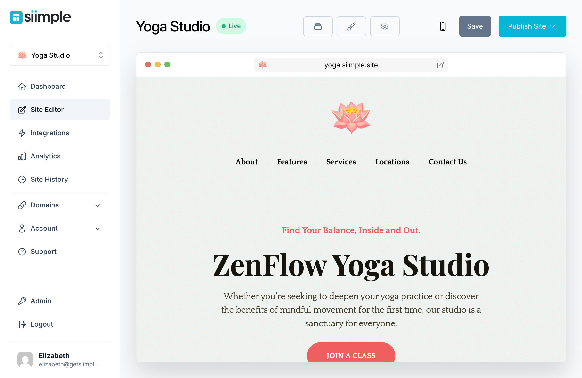 Create a Simple Yoga Studio Website